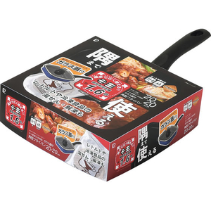 パール金属 ふっ素加工 ガラス蓋付角型フライパン 20×20cm FCJ906D-HC-1089-イメージ2