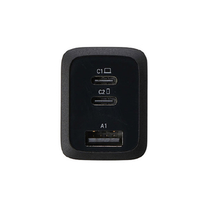 クオリティトラストジャパン PD67W対応 Type-C 2ポート/USB 1ポート ACアダプタ ブラック QU-0200BK-イメージ1