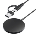 PGA マグネット式 ワイヤレス充電器 USB Type-A&C [1．2m] ブラック PG-MG12CA01BK