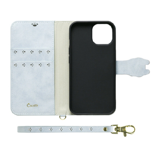 NATURAL design iPhone 15/14/13用手帳型ケース New Cocotte ブルーグレー IP23-61-COT09-イメージ3