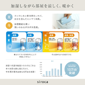 siroca 加湿付き温冷風扇 シロカのなごみ ホワイト SH-C252W-イメージ6