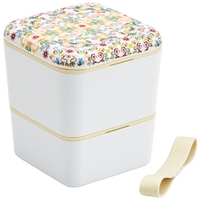 スケーター メラミンランチBOX2段天平文様(夢幻) 薄紅 SLBWS6MﾗﾝﾁBOX2ﾀﾞﾝﾑｹﾞﾝPK