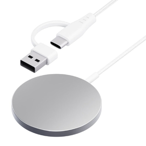 PGA マグネット式 ワイヤレス充電器 USB Type-A&C [1．2m] ホワイト PG-MG12CA02WH-イメージ1