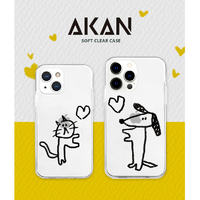 AKAN AK20988I13 iPhone 13用ソフトクリアケース ネコハート