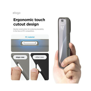 elago iPhone16Pro用シリコンケｰス ミディアムグレー EL_IPRCSSCS3_MG-イメージ7