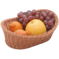 萬洋 樹脂バスケット 舟型 大 91-010B 茶 FC176LL-4125000