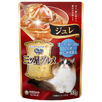 ユニ・チャームペットケア 銀のスプーン三ツ星グルメ パウチジュレまぐろ・かつおにしらす・かにかま添え 35g ﾐﾂﾎﾞｼｼﾞﾕﾚｼﾗｽｶﾆｶﾏ35G