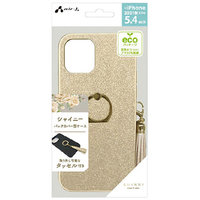 エアージェイ iPhone 13 mini用リングタッセル付きシャイニーハードケース SG AC-P21M-SYG SG