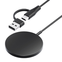 PGA マグネット式 ワイヤレス充電器 USB Type-A&C [2m] ブラック PG-MG20CA01BK