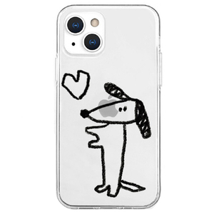 AKAN iPhone 13用ソフトクリアケース イヌハート AK20989I13-イメージ1