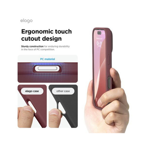 elago iPhone16Pro用シリコンケｰス バーガンディー EL_IPRCSSCS3_BD-イメージ7