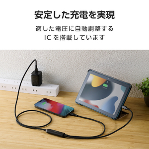 エレコム USB Type-C&trade; - USB Type-C 2WAYケーブル(USB2．0/140W/メッシュ) ブラック MPA-CCCA12BK-イメージ4