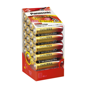 パナソニック アルカリ乾電池単3形20本パック LR6XJ/20SH パナソニック アルカリ乾電池単3形20本パック LR6XJ/20SH