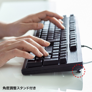 サンワサプライ 日本語109キーボード ブラック SKB-109PBK-イメージ7