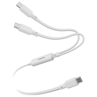 エレコム USB Type-C&trade; - USB Type-C 2WAYケーブル(USB2．0/140W/メッシュ) ホワイト MPA-CCCA12WH