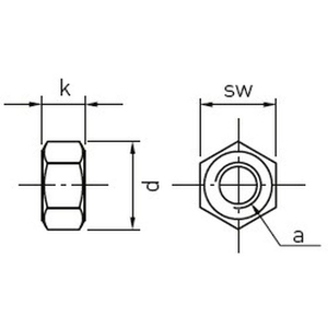 エスコ 六角ナット ステンレス製 右ねじ M16 2個 FCW0138-EA949JH-8-イメージ3