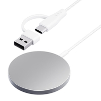 PGA マグネット式 ワイヤレス充電器 USB Type-A&C [2m] ホワイト PG-MG20CA02WH