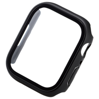 エレコム Apple Watch Series 7(45mm)用フルカバーケース プレミアムガラス 反射防止/硬度9H/指紋防止/飛散防止設計/傷・汚れ防止 ブラック AW-21AFCGMBK