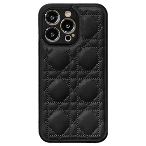 GAACAL iPhone 14用キルティングPUレザーケース ブラック P00273BKQ-イメージ1