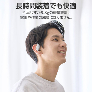 エレコム オープンイヤー型ワイヤレスヘッドホン ウォームグレー LBT-OWS01GY-イメージ3