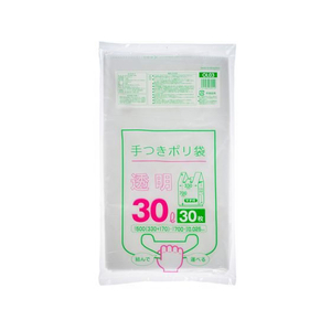 ジャパックス 手付きポリ袋 マチ付き 30L 透明 30枚 FCE006S-OL03-イメージ1