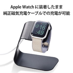 エレコム Apple Watch(41/40/38mm)用ハイブリッドレザーバンド MINIO アッシュグレー×ゼニスブルー AW-41BDMNOGY-イメージ7