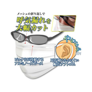 ARメディコム・インク・アジアリミテッド メガネが曇りにくいマスク小さめ 40枚 FC872NN-JMK200614S-イメージ2