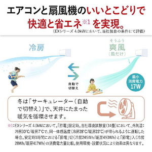 三菱 「標準工事込み」 10畳向け 自動お掃除付き 冷暖房インバーターエアコン e angle select 霧ヶ峰 MSZEX　シリーズ MSZ-EX2824E4-Wｾｯﾄ-イメージ8