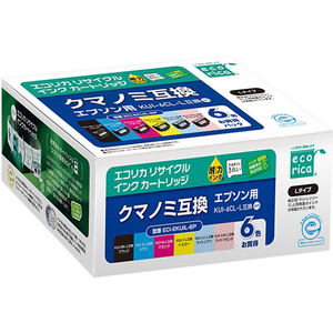 エコリカ エプソン用リサイクルインクカートリッジ 6色パック F040415-ECI-EKUIL-6P-イメージ1