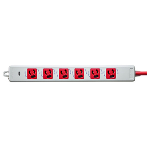 サンワサプライ 医用接地プラグ付き電源タップ(3P・6個口・5m) レッド TAP-HPM6-5R-イメージ2