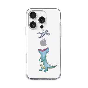 AKAN iPhone 16 Pro用ソフトクリアケース はらぺこザウルス グリーン AK26993I16PR-イメージ1