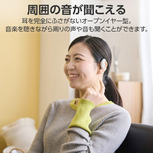 エレコム オープンイヤー型ワイヤレスヘッドホン スノーホワイト LBT-OWS01WH-イメージ2