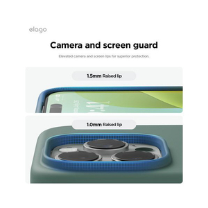 elago iPhone16Pro用シリコンケｰス ミッドナイトグリーン EL_IPRCSSCS3_GN-イメージ6