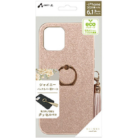 エアージェイ iPhone 13 Pro用リングタッセル付きシャイニーハードケース PK AC-P21P-SYG PK