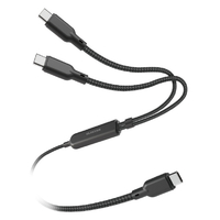 エレコム USB Type-C&trade; - USB Type-C 2WAYケーブル(USB2．0/140W/メッシュ) 1．2m ブラック U2C-CCCA12BK