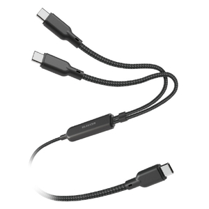エレコム USB Type-C&trade; - USB Type-C 2WAYケーブル(USB2．0/140W/メッシュ) 1．2m ブラック U2C-CCCA12BK-イメージ1
