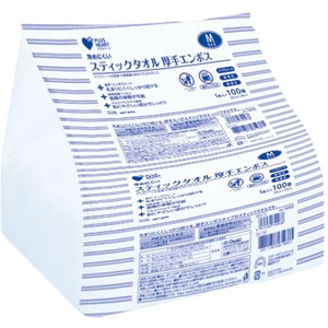 オオサキメディカル プラスハート スティックタオル 厚手エンボス M 100本 FCF343T-74993-イメージ4