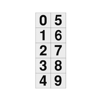 トラスコ中山 TRUSCO 数字ステッカー 30×30 「0~9」連番 透明／黒文字 1枚 1枚粘着シール3030黒文字｢0～9｣ 透明 数字連番 FC201GD-4388330