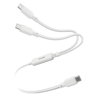 エレコム USB Type-C&trade; - USB Type-C 2WAYケーブル(USB2．0/140W/メッシュ) 1．2m ホワイト U2C-CCCA12WH