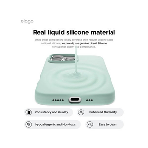 elago iPhone16Pro用シリコンケｰス ミント EL_IPRCSSCS3_MT-イメージ4