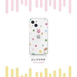 AKAN iPhone 13用ソフトクリアケース ピンクウサギ AK20995I13-イメージ3