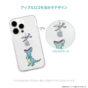 AKAN iPhone 16用ソフトクリアケース はらぺこザウルス ピンク AK26995I16-イメージ5