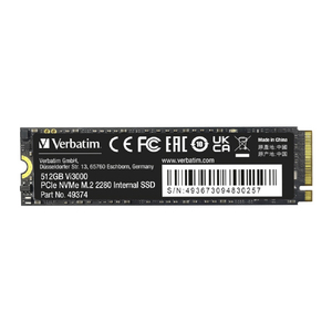 Verbatim 内蔵SSD NVMe PCIe Gen3．0x4 PCIe3．0 Vi3000シリーズ 512GB 49374-J-イメージ1