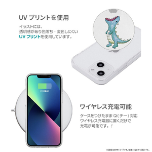 AKAN iPhone 16 Plus用ソフトクリアケース はらぺこザウルス ピンク AK26996I16PL-イメージ9