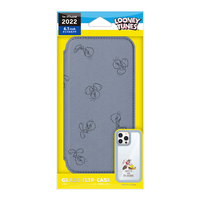 PGA iPhone 14 Pro用ガラスフリップケース ルーニー・テューンズ PG-WGF22Q05LNT