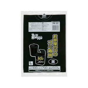 ジャパックス お部屋の中のゴミ箱用 L 30L 黒 20枚 FCE011S-PR32-イメージ1