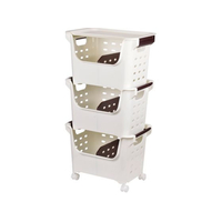 パール金属 やさいストッカー3コ組 蓋付 キャスター 付 FC663NM-HB-636