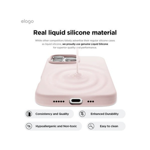 elago iPhone16Pro用シリコンケｰス ラブリーピンク EL_IPRCSSCS3_LP-イメージ4