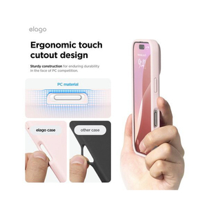 elago iPhone16Pro用シリコンケｰス ラブリーピンク EL_IPRCSSCS3_LP-イメージ7