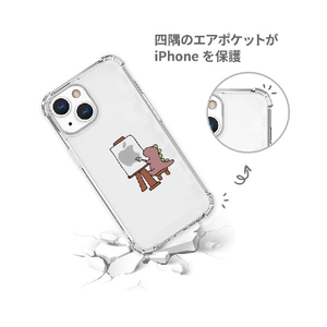 AKAN iPhone 13 Pro用ソフトタフケース おしごとザウルス―画家 ピンク AK20999I13P-イメージ5